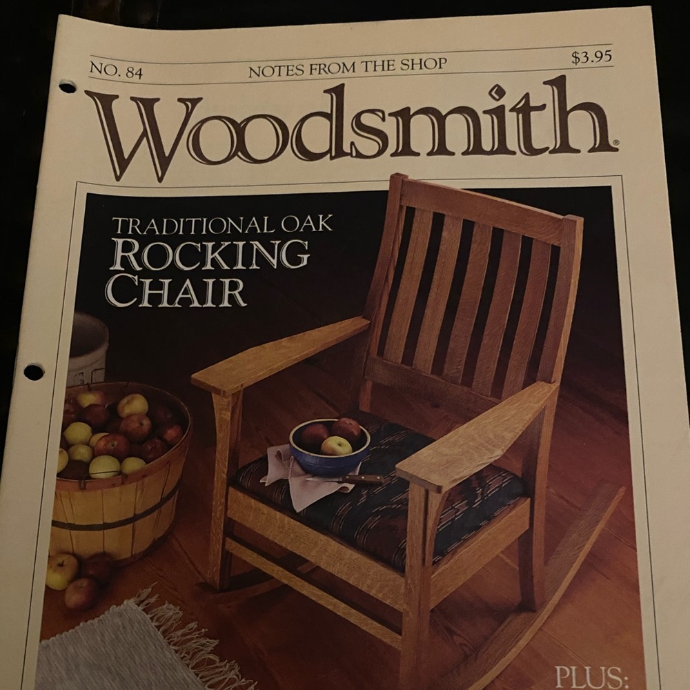 🎉5/$10🎉 Woodsmith magazine no 84 December 1992 traditional oak rocking chair